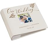 Personalized Wedding Photo Album, Custom Engraved Picture Album, Holds 200 4" x 6" Photos, Leatherette and Laser Engraved Scr