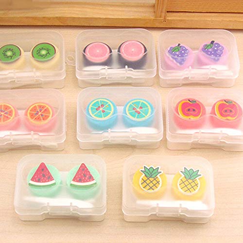 2 pcs Cute Fruit Contact Travel Kit Portable Contact Lens Case Container Holder Storage Box Eye Care Kit