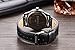 Chronos Quartz Black Leather Men's Wrist Watch Waterproof Classic Round Black Dial Large Number Calendar