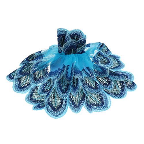 Dovewill Blue Peacock Feather Elegant Doll Clothes Clothing for Barbie Dolls House Party Dress Embroidery Skirt Princess Gown Accessory