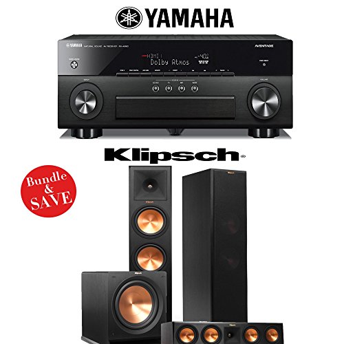 Yamaha AVENTAGE RX-A860BL 7.2 Channel Network AV Receiver + Klipsch RP-280F + Klipsch RP-450C + Klipsch R-115SW – 3.1 Reference Premiere Home Theater Package