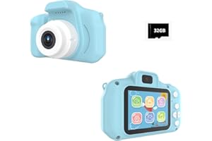 Generic Kids Camera HD Kids Digital Camera for Boys Girls Children, Selfie Toddler Camera Kid Toys Christmas Birthday Gift Age 3 4 5 6 7 8 9 Years Old with 32 GB Micro SD Card, Blue