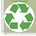 Recycle Symbol Sticker，Sign Decal，5 inch Round Recycling Bins & containers for Recycled Plastic, Paper, Cardboard, Trash, Glass, Bottles, Aluminum cans and Newspaper recyclables(5 Pack,Green/White)