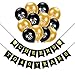 Konsait 40th Birthday Decoration, Cheers to 40 Birthday Banner,Hello 40 Birthday Balloons, Black and Gold,for Man Women Celebration 40th Birthday for 40 Years Old Party Decor Favors Supplies