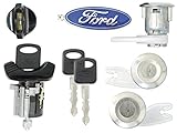 Ford 1992-95 F150, F250 Pick Up Ignition and 2 Door Locks with 2 Keys (Black)