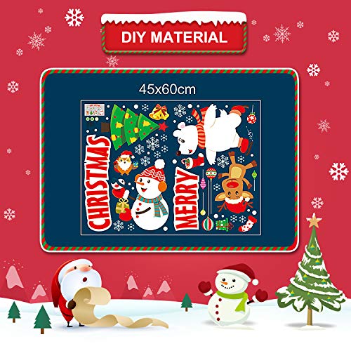 image for Outus 4 Set Merry Christmas Window Clings Decal Snowman and Elk Wall S