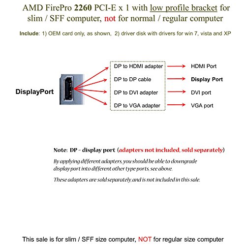 Epic IT Service - AMD FirePro MV 2260 Graphics Card (PCI-E x 1, half size bracket) for SFF computer