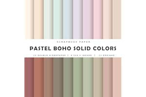 Pastel Boho Solid Colors Scrapbook Paper: Double-Sided Decorative Craft Papers for JunkJournals, Wrapping, Card Making, Mixed