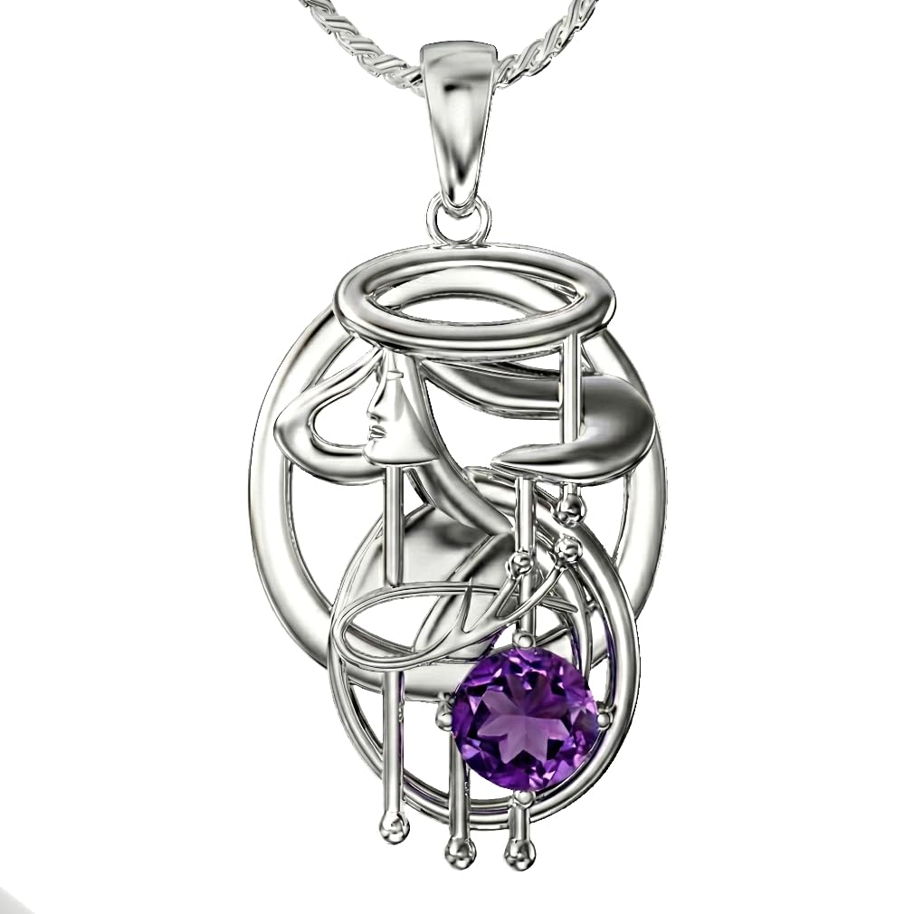 Cairn 925 Sterling silver Charles Rennie Mackintosh pendant necklace with 18" silver chain for women. Jewellery gift box included. Wassail 870