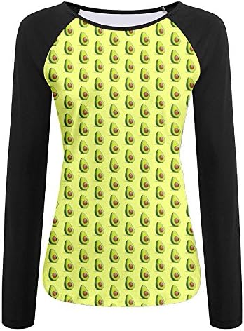 Eat The Avocado Cute Avocado Girls Athletic Fashion Long Sleeve Round Neck Tee T-Shirt XL