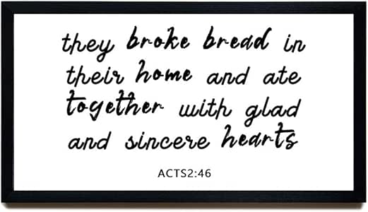 Wood Framed Sign Wooden Plaque They Broke Bread in Their Homes Acts 2