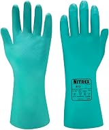 Nitrex 613 Chemical Resistant Safety Gloves, 10 Pairs, Size 6, Nitrile Gauntlet view 2