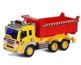Friction Powered Dump Truck – Push and Go Construction Toy for Boys and Girls with Lights and Sounds - Realistic 1:16 Scale Design - by ToyThrill
