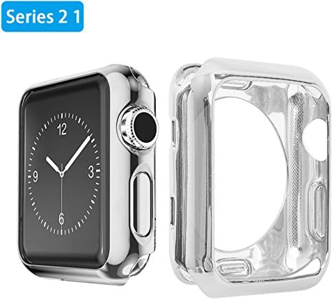 Apple Watch Case iwatch Series 2 Cover Soft TPU Bumper Scratch Resistant protector Case for Apple watch 2nd Edition 38mm silver