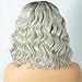 Cosswigs Ombre Platinum Blonde Wig Realistic Looking Soft Curly Wavy Bob Synthetic Lace Front Wigs Glueless Dark Roots Heat Resistant Hair 14inches