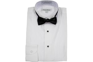 Daniel Ellissa Boys Tuxedo Shirt & Bow Tie 18 White