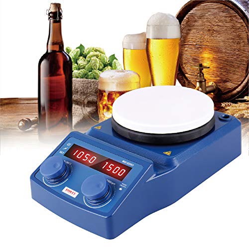 Four E's 5 Inch LED Digital Hotplate Magnetic Stirrer with Ceramic Coated Plate 100-1500RPM,5L, 600W for Scientific Laboratory - US Plug - Thumbnail 5
