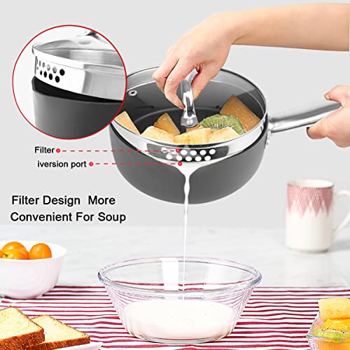 15Piece Induction Pots and Pans Set, NonStick Cookware Set with