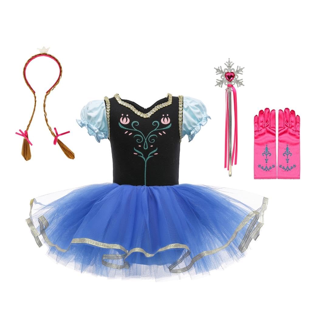 Lito Angels Princess Ballerina Costume Fancy Ballet Tutu Dress Dance Wear Outfit with Accessories for Kids Girls Age 2-3 Years, Dark Blue (Tag Number 100) — image 1