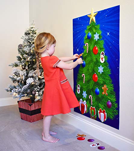 Little Folk Visuals 26 Piece DIY Starry Night Felt Christmas Tree