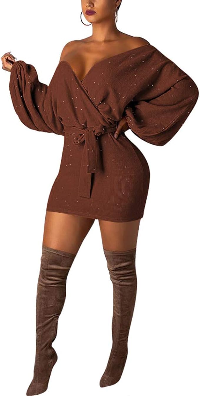 off the shoulder sweater midi dress