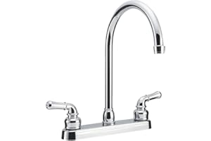 Dura Faucet DF-PK330HC-CP RV J-Spout Kitchen Sink Faucet (Chrome)