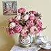 Kingfansion 1Bouquet 8 Heads Artificial Peony Silk Flower Leaf Home Wedding Party Decor (Hot Pink)