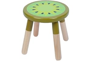RUYU 9 Inch Kids Solid Hard Wood Fruit Stool, Hand-Painted Lemon Furniture Stool for Children, Toddler Boys & Girls