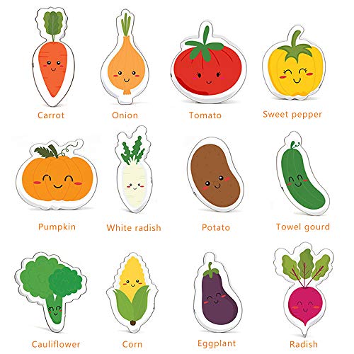 Vegetables Cookie Cutter Set - Set of 12 - Tomato Pepper Pumpkin Potato onion Radish Luffa Cauliflower Carrot Corn Turnip Eggplant - Stainless Steel - Thumbnail 3