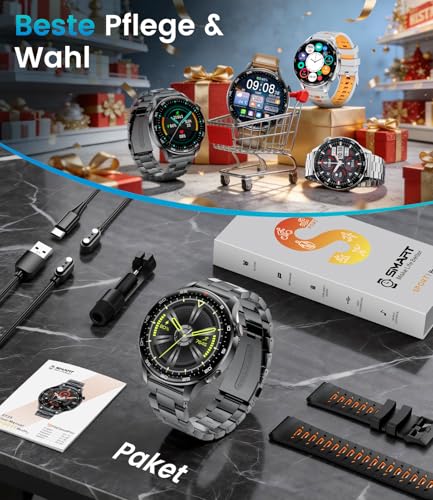 Reloj Inteligente Hombre 2026 con Llamada, Gran pantalla HD de 1,7'' con Batería de 800 mAh, Luz LED, Mide Sueño y Ritmo Cardíaco, 100+ Modos Deportivos, Smartwatch IP68 para Android e iOS, Negro-Rojo