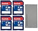 4 Pack SanDisk 16GB Class 4 SDHC Flash Memory Card Retail works with Bushnell 6MP Trophy Cam Essential, Aggressor, 8MP Hybrid Trail Cameras - W/ Everything But Stromboli (tm) MicroFiber Cleaning Cloth