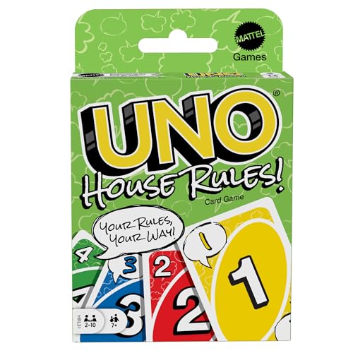 Mattel Games UNO House Rules, Gioco di Carte, 2-10 giocatori, 7+ anni