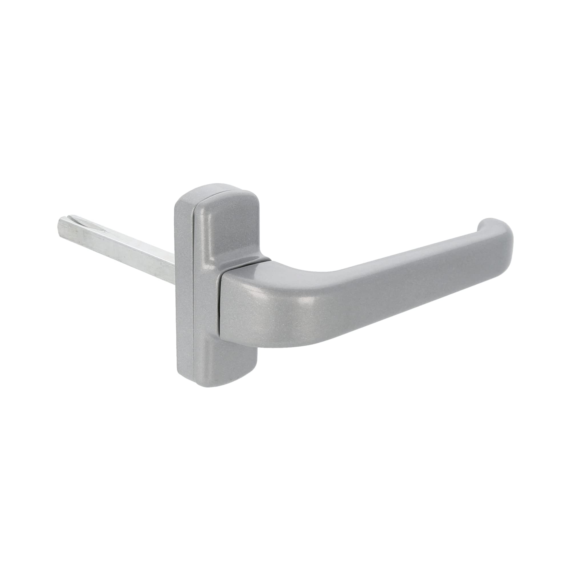 Amig - Door Handle with Fittings for Doors | Epsilon | 132 x 70 mm | 8 mm Square Pin | Elegant and Simple Design | Ergonomic Handle | Grey Aluminium