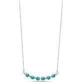 925 Sterling Silver Gemstone Necklace for Women - Beaded Bar Necklaces for Women Silver - Birthstone Necklace - Statement Necklace for Women - Gemstone Jewelry for Women