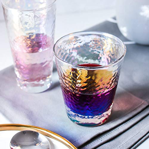 Drinking-Glasses-Set-of-2-Rainbow-Colored-Stemless-Wine-Glass-Embossed-Bar-Shot-Glassware-for-Water-Whiskey-Cocktails-Birthday-Gifts-for-WomenFriendsCoupleTeen-Girl-350ml