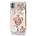 iPhone Xs Max Diamond Case,iPhone Xs Max Mirror Case,3D Handmade Bling Diamonds Shiny Rhinestone Crown Soft Mirror Case for iPhone Xs Max (6.5 inch) Rose Gold ¡­