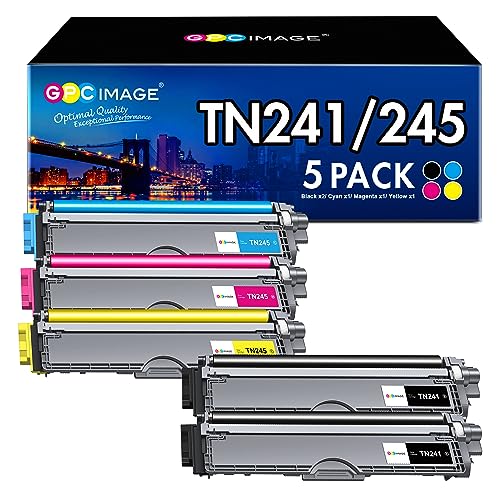 TN241 DCP-9020CDW TN245 Toner Replacement for Brother TN-241 TN-245 for Brother MFC-9330CDW MFC-9340CDW DCP-9020CDW HL-3140CW HL-3150CDW MFC-9140CDN HL-3170CDW (5-Pack)