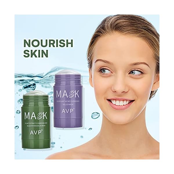 Green Tea & Eggplant Cleansing Mask Purifying Face Mask Deep Cleaning Oil Control Blackhead Removing for All Skin Types…