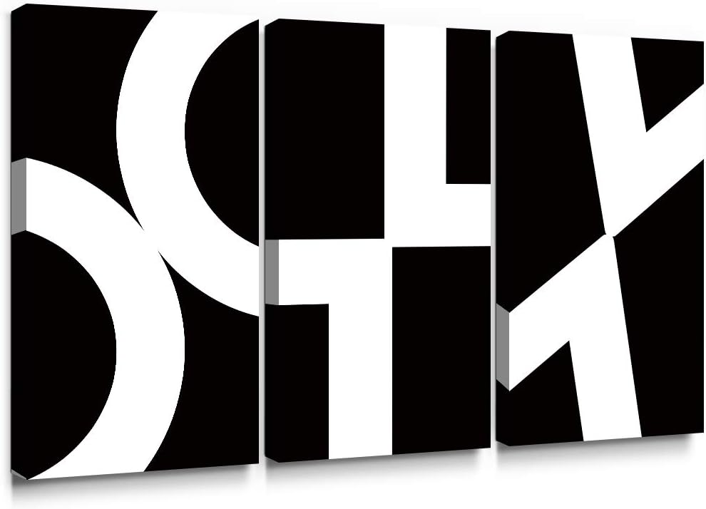 SUMGAR Black and White Abstract Wall Art Living Room Large Canvas Paintings Modern Minimalist Pictures 3 Pieces for Bathroom,16x32 inch