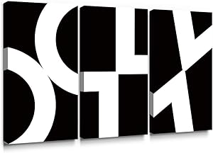 SUMGAR Black and White Abstract Wall Art Living Room Large Canvas Paintings Modern Minimalist Pictures 3 Pieces for Bathroom,16x32 inch