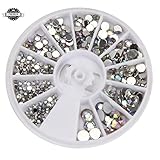 Round 3D Acrylic Nail Art Gems Crystal Rhinestones DIY Decoration Wheel