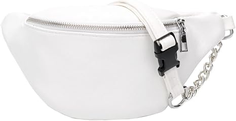 white leather bum bag