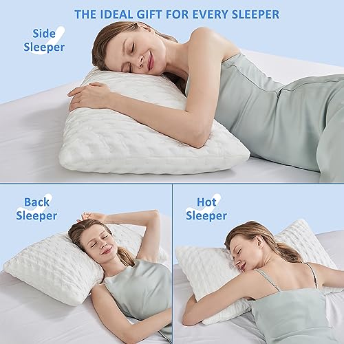 Cooling pillow for side sleeper, Shredded Memory Foam Bed pillow for