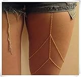 FLOWERS Gold Leg Chain, Body Chain, Thigh