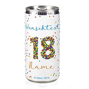 Herz & Heim® City Secco mit Namensaufdruck zum 18. Geburtstag – Konfetti