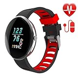 Letscom Fitness Tracker with Heart Rate Watch and Blood Pressure Monitor, IP67 Waterproof, Step Counter Watch, Pedometer, Sleep Monitor, Smart Watch for Women Men Kids (Black)