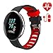 LETSCOM Fitness Tracker with Heart Rate Watch and Blood Pressure Monitor, IP67 Waterproof, Step Counter Watch, Pedometer, Sleep Monitor, Smart Watch for Women Men Kids (Black)