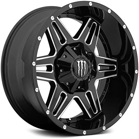 20X12 Monster Edition TIS 538BM MONSTER ENERGY Gloss Black with CNC Milled Accents and Chrome Monster M-Claw Cap 5X5.50 / 5X150 -44