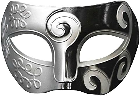 Silver Retro Gladiator Halloween Party Masks Man Woman Children Masquerade Mask (2pcs retro mask $8.95) by HEY