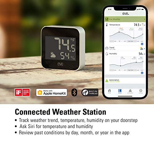Eve Weather Apple HomeKit Smart Home, Connected Outdoor Weather